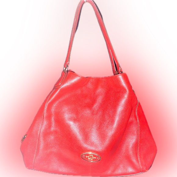 Coach Carlyle Smooth Leather Shoulder Bag Purse - Picture 5 of 13